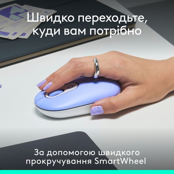 Мишка Logitech POP Mouse With Emoji Bluetooth Lilac (910-007414) | Зображення 2