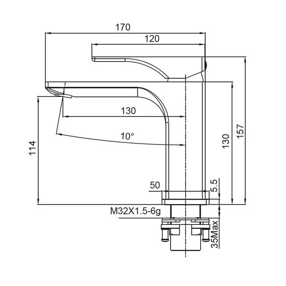 Змішувач для раковини Koer KB-10010-05 (KR3479) | Зображення 1
