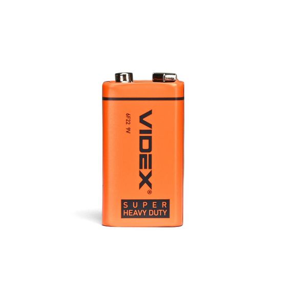 Батарейка сольова Videx 6F22/9V (Крона) 1шт SHRINK