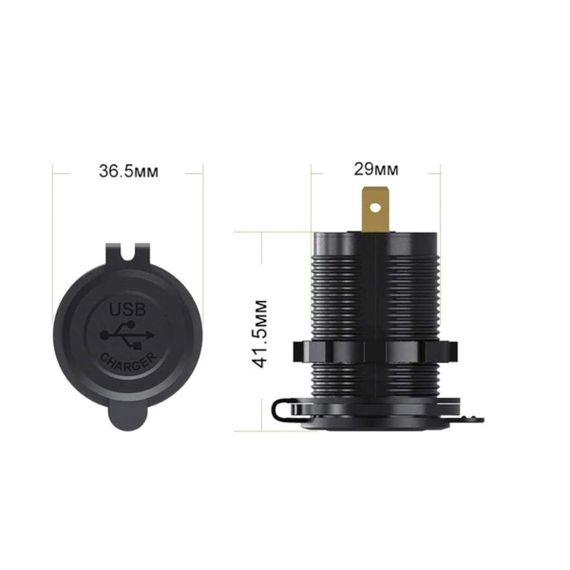 Автомобильная быстрая USB зарядка 3,5 А QC 3.0 с вольтметром и кнопкой включения (DS2013-P10) | Зображення 2