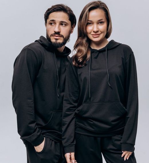 Худи чоловіче (unisex) чорний двохнитка | Зображення 1