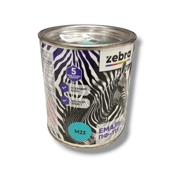 Емаль алкідна пф-115 універсальна 0,8 кг zebra master 1223 м23 бірюзовий
