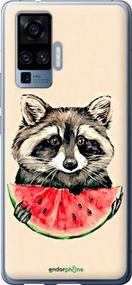 Чохол на Vivo X50 Pro Єнотик з кавуном "4605u-1956-2448"