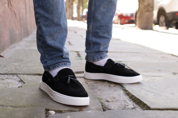 Стильні чоловічі лофери з чорного замшу 40 розмір | Зображення 6