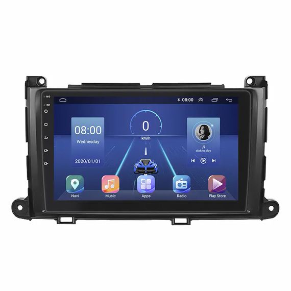 Штатна магнітола Lesko для Toyota Sienna III 2010-2014 екран 9" 6/128Gb 4G Wi-Fi GPS Top