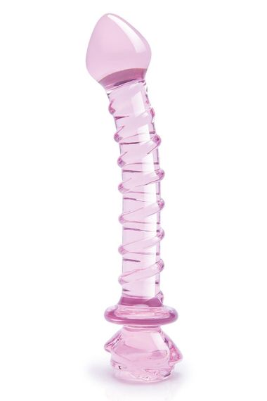 Спіральний фалоімітатор для точки G зі скла Dream Toys Glaze Glass у формі бутона троянди sexstyle | Зображення 1