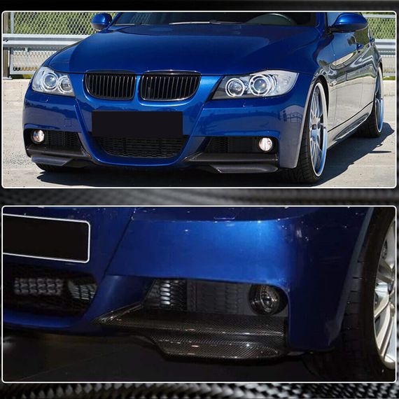 Накладки на передній бампер Flap (для E90 2005-2008 M-Sport, Карбон) для BMW 3 серія E-90/91/92/93 рр | Зображення 2