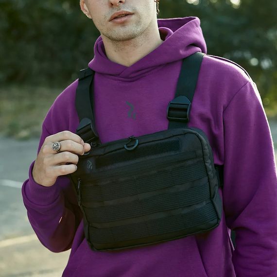 Тактична нагрудна сумка з Cordura 1000D, розгрузка чоловіча чорна | Зображення 4