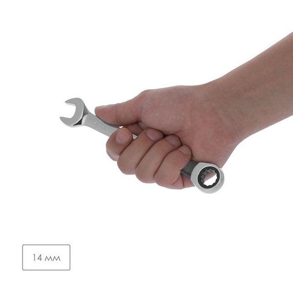 Ключ комбінований з тріскачкою 14 мм Cr-V; PROF DIN3113 INTERTOOL XT-13541 | Зображення 2