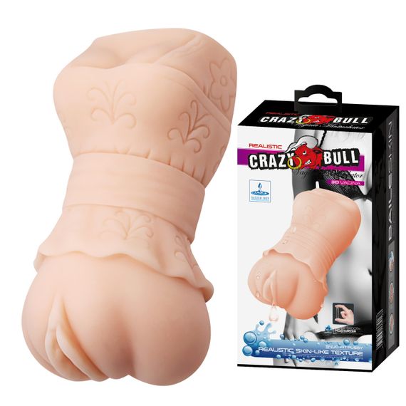 Реалістичний мастурбатор вагіна Crazy Bull із кібершкіри, 15×7 см Sex Aura