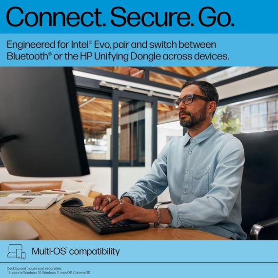 Клавиатура мембранная HP 680 Comfort Dual-Mode 111key 8T6L8AA | Зображення 3