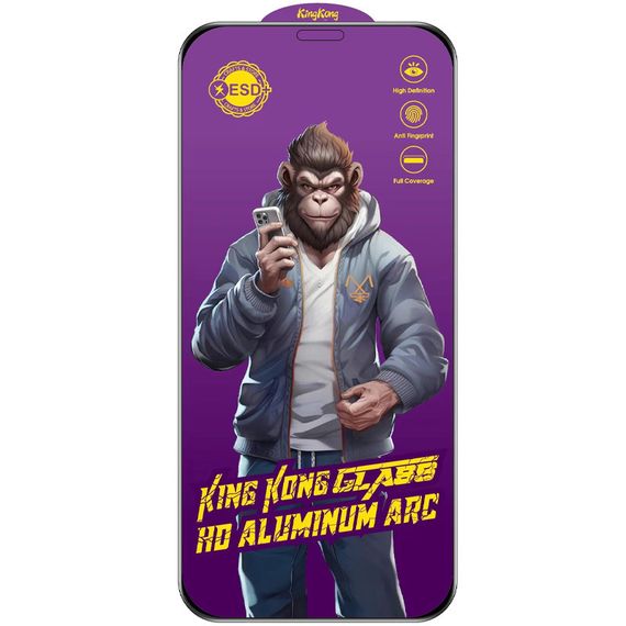 Защитное стекло 5D Anti-static Purple (тех.пак) для Apple iPhone 11 / XR (6.1") Черный