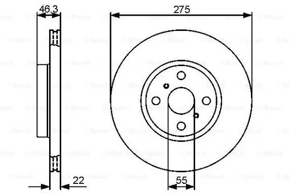 Диск гальмівний TOYOTA YARIS, BOSCH (0986479431) | Зображення 4
