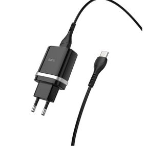 СЗУ Hoco C12Q Smart QC3.0 3A (1USB-A) + кабель USB to Type-C Черный