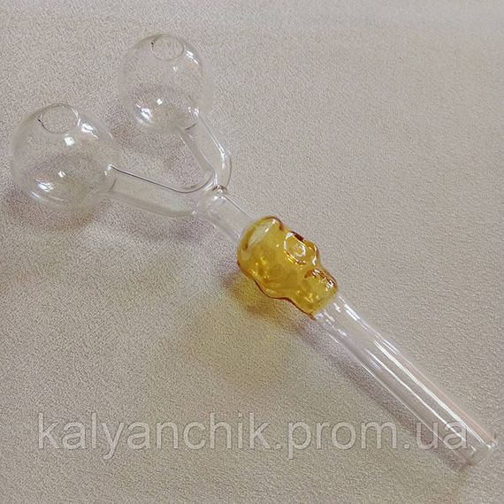 Скляна трубка Skull Double Oil Yellow