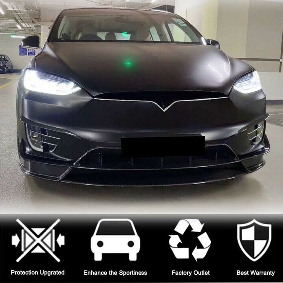 Накладка на передній бампер Lip (2015-2021, Карбон) для Tesla Model X 2015- рр | Зображення 2