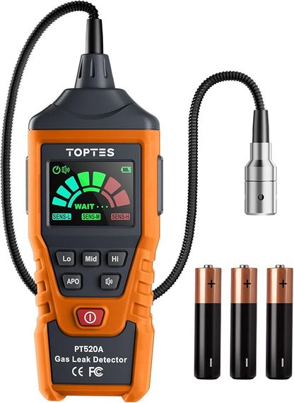 Газоанализатор TOPTES PT520A для природного газа детектор утечки гибкий датчик для определения источников утечки пропана метана и бутана оранжевый