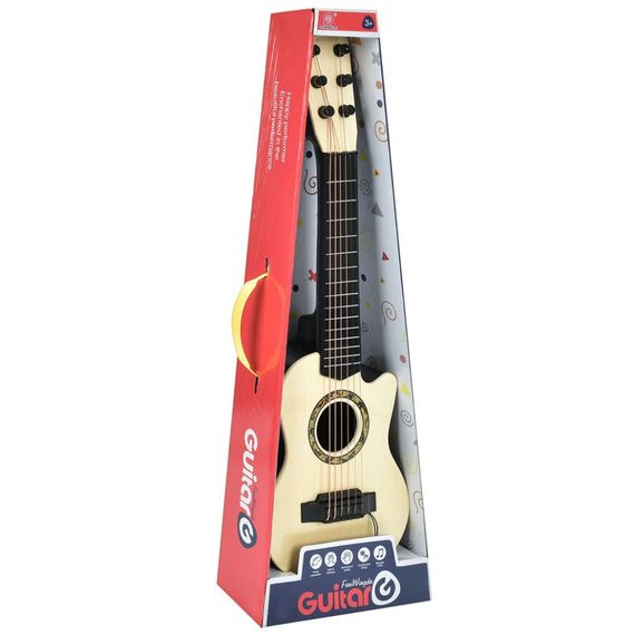 Детская гитара Fan Wingda Toys 898-28TC 55 см 6 струн, медиатор, бежевый