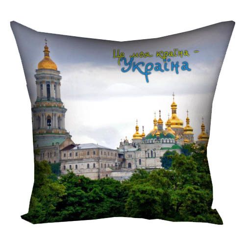 Подушка габардинова з принтом Михайлівський Золотоверхий монастир 50x50 (5P_UKR064)