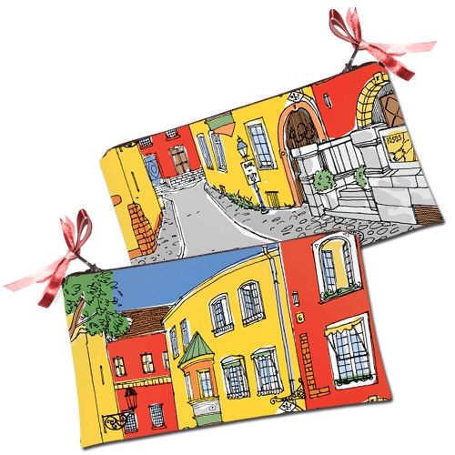 Косметичка женская Яркие дома 20х12 см (K_KM066)