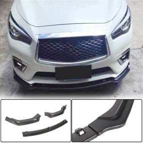 Накладка на передній бампер Lip V2 (для Q50 Base 2018-2023, Карбон) для Infiniti Q50/Q60 рр