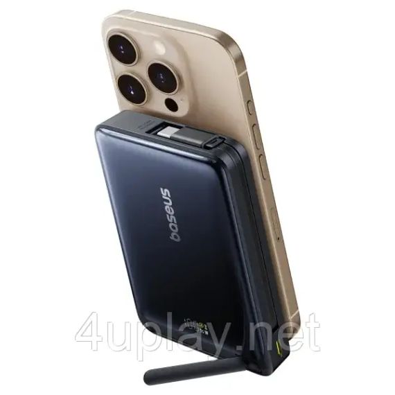 Беспроводной магнитный повербанк Baseus Nomos Qi2 Magnetic PowerBank 10000mAh 45W Black | Зображення 1