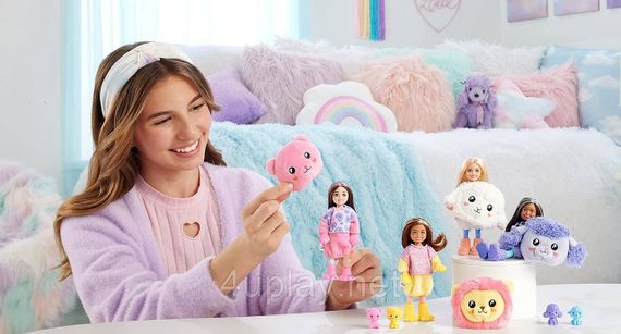 Лялька-сюрприз Barbie Cutie Reveal Chelsea Lion Plush Челсі в костюмі, Левеня Барбі Милашка проявляшка | Зображення 7