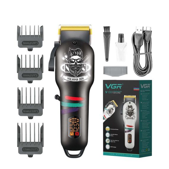 Триммер для бороды и волос VGRHP-V-699B аккумуляторный USB зарядка  черный | Зображення 2