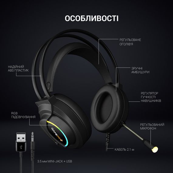 Навушники GamePro HS565 Nitro Black (HS565) | Зображення 4