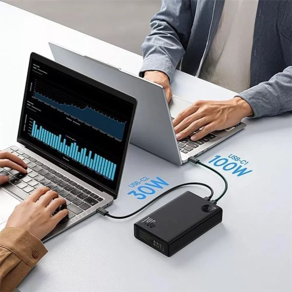 Повербанк Baseus Adaman Power Bank із швидкою зарядкою 140W та дисплеєм 24000 mAh для ноутбука | Зображення 1