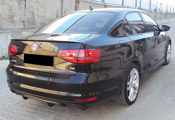 Задній дифузор DPT (2014-2018, чорний глянець) для Volkswagen Jetta рр | Зображення 1