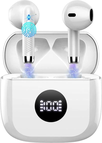 Беспроводные наушники  JXREV J53 Bluetooth 5.3, 40 часов воспроизведения стерео наушники A-White