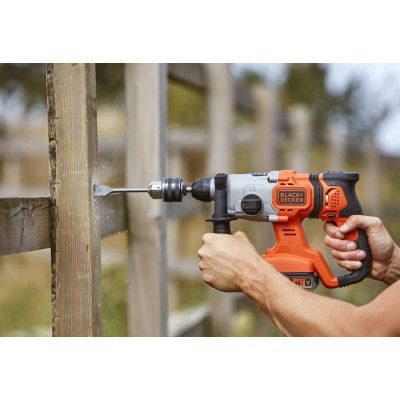 Перфоратор Black&amp;Decker SDS-Plus,18 В, 2Ah, 1.2 Дж, 3 режима, сумка, 2.2 кг (BCD900D1S) | Зображення 4