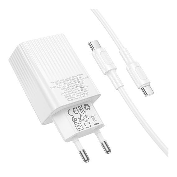 Сетевое Зарядное Устройство Borofone BAS76A 1USB-C/1USB PD/QC 30W+Type-C to Type-C | Зображення 7