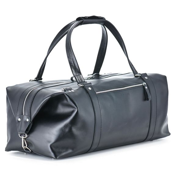 Шкіряна дорожня сумка Skin and Skin Stout L 55х27х23 см Чорна (BB01BL-L)