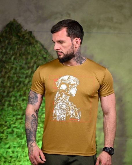 Тактична потоотводна футболка Girl coyot ПП7700