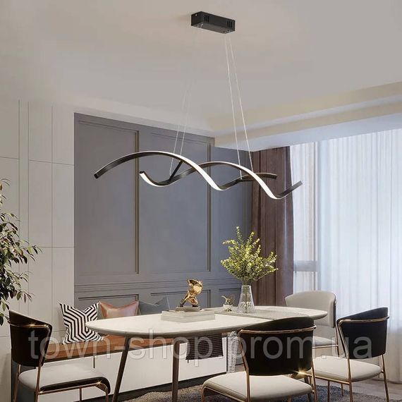Люстра потолочная LED H18L-1000-bk-k Черный 25-100х14х103 см. | Зображення 1