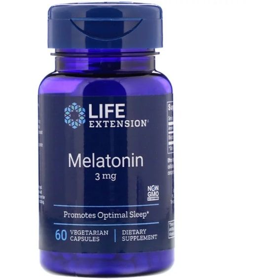 Мелатонин для сна Life Extension Melatonin 3 mg 60 Veg Caps LEX-33006