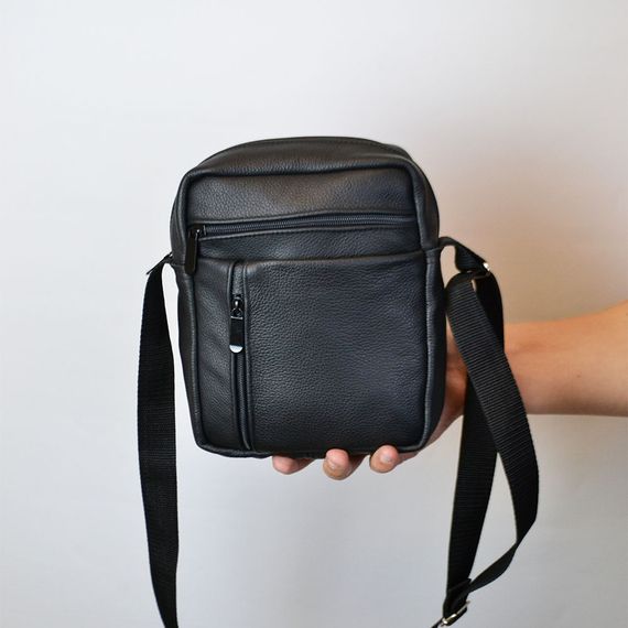 Елегантна чоловіча шкіряна сумка-месенджер із натуральної шкіри на 5 відділень, чоловіча сумка через спину | Зображення 9