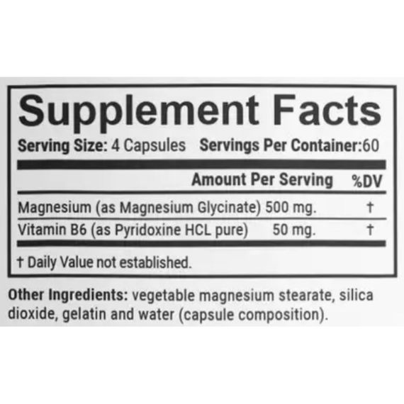 Микроэлемент Магний En`vie Lab Magnezium + B6 2250 mg 240 Caps | Зображення 1