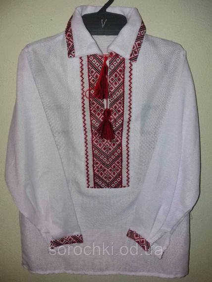 Вышиванка детская , белая ,  для мальчика , узор " Берегиня"