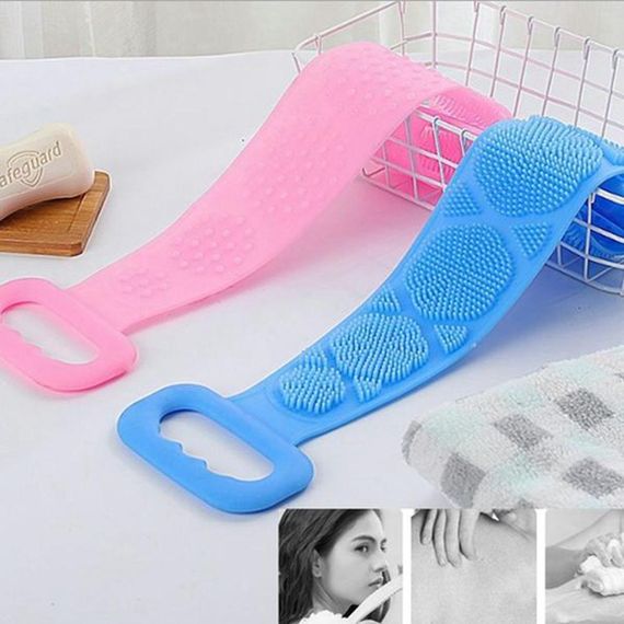 Силіконова щітка, що очищає мочалка - Silicone bath towel масажна для душу і ванни | Зображення 7