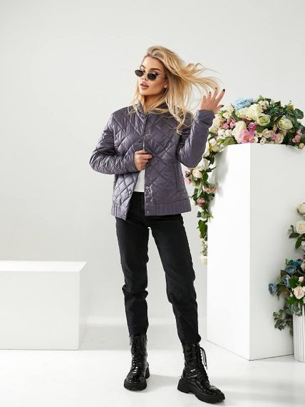 Куртка з ефектом стьобання, арт.310, графіт ( синьо сірий) | Зображення 1