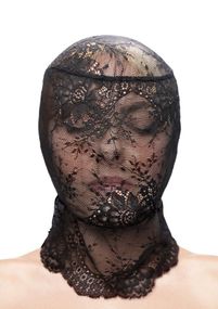 Капюшон-маска на все обличчя мереживний NS Novelties Fetish & Fashion Lace Hood чорний Sex Aura
