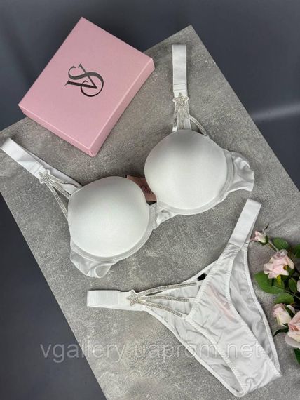 Білий жіночий Купальник-комплект Victoria's Secret зі стразами Зірочка, Купальник Преміум-Люкс зі стразами 75С, Білий