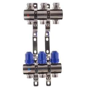 Коллекторный блок с термостатич. клапанами Koer KR.1100-03 1"x3 ways (KR2629)