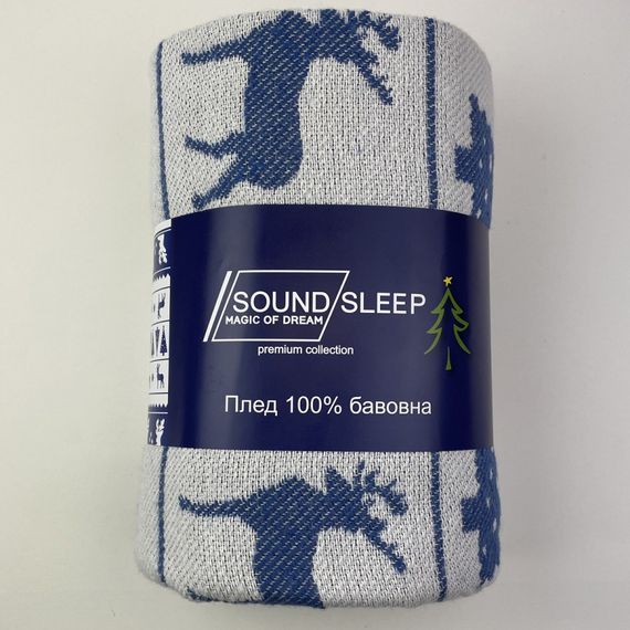 Плед хлопковый Зимнее Вдохновение SoundSleep синий 140х200 см | Зображення 3