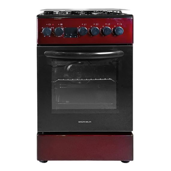 Плита газоэлектрическая Grunhelm FG5612BU Бургунди