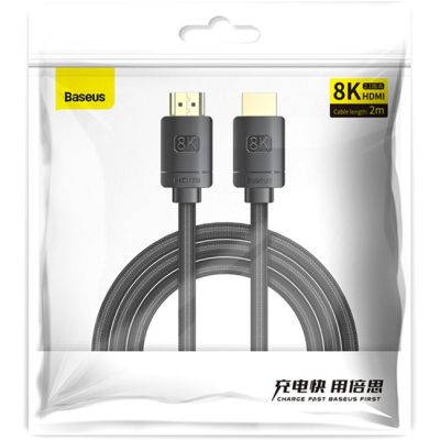 Кабель мультимедийный HDMI to HDMI 1.0m V2.1 Baseus (CAKGQ-J01) | Зображення 4