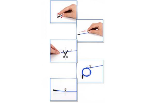 Швидкісна скакалка EasyFit Speed ​​Cable Rope 3 м із сталевим тросом синя (EF-2039-BL) | Зображення 2